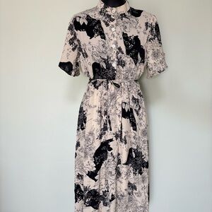 Floral Print Button-Up Dress